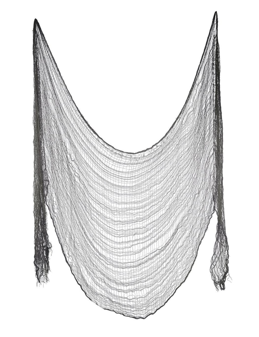 Drap d'Halloween pour décoration gris effet gaze déchirée