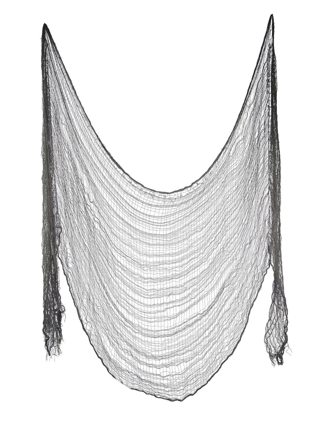 Drap d'Halloween pour décoration gris effet gaze déchirée