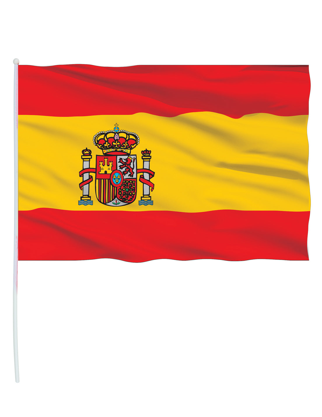 Drapeau Espagne pour supporter rouge et jaune avec blason