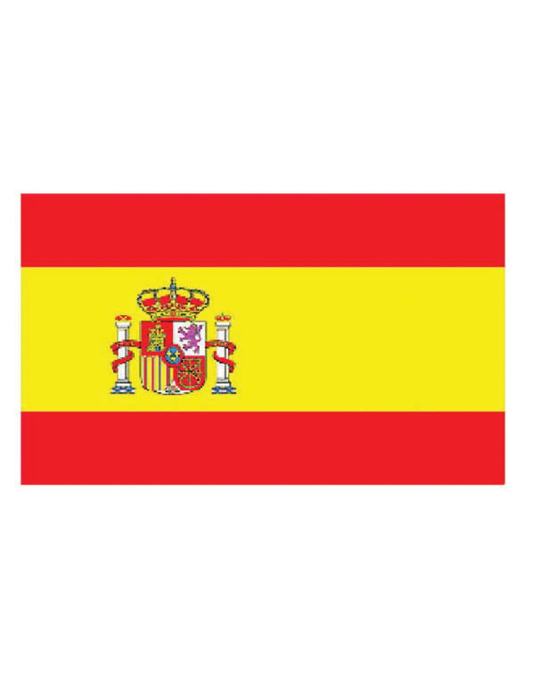 Drapeau Espagne pour supporter rouge et jaune avec blason