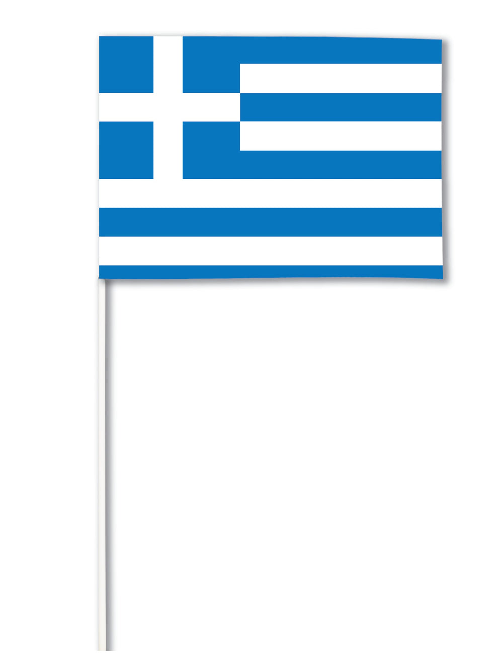 Drapeau papier Grèce bleu et blanc sur tige