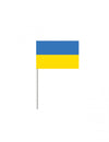 Drapeau papier Ukraine bleu et jaune sur tige blanche