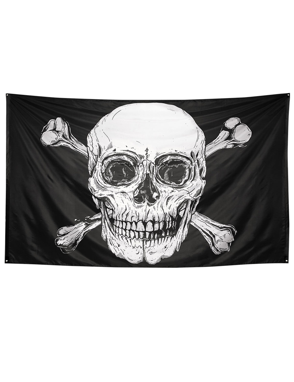 Drapeau pirate Jolly Roger pour décoration noir et blanc