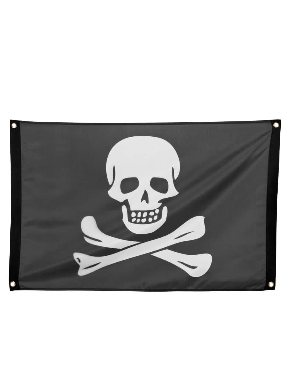 Bandeira pirata para festa black and white com ilhós