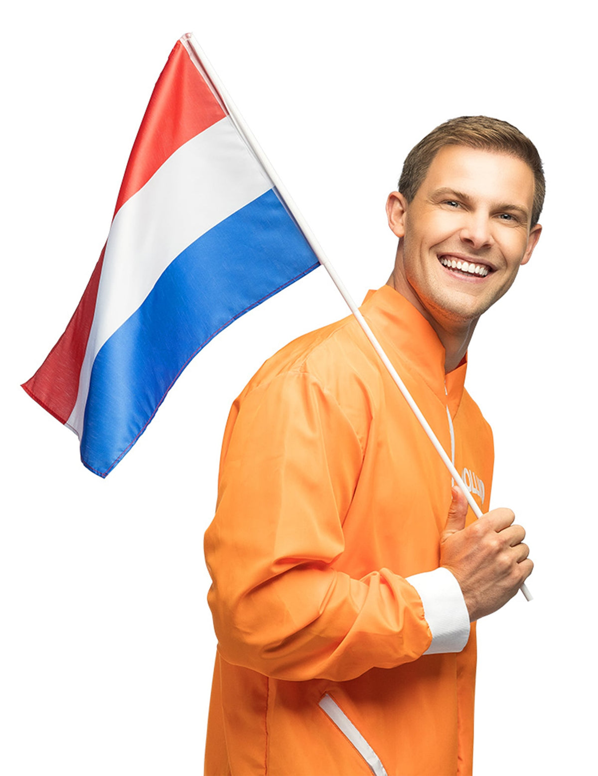 Vue de profil du drapeau supporter Pays-Bas