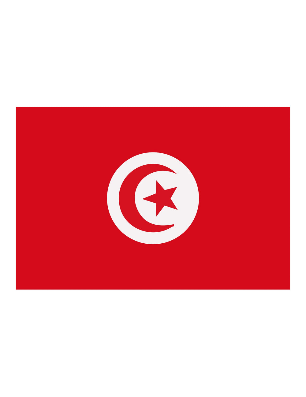 Drapeau Tunisie pour supporter rouge avec croissant et étoile blanche