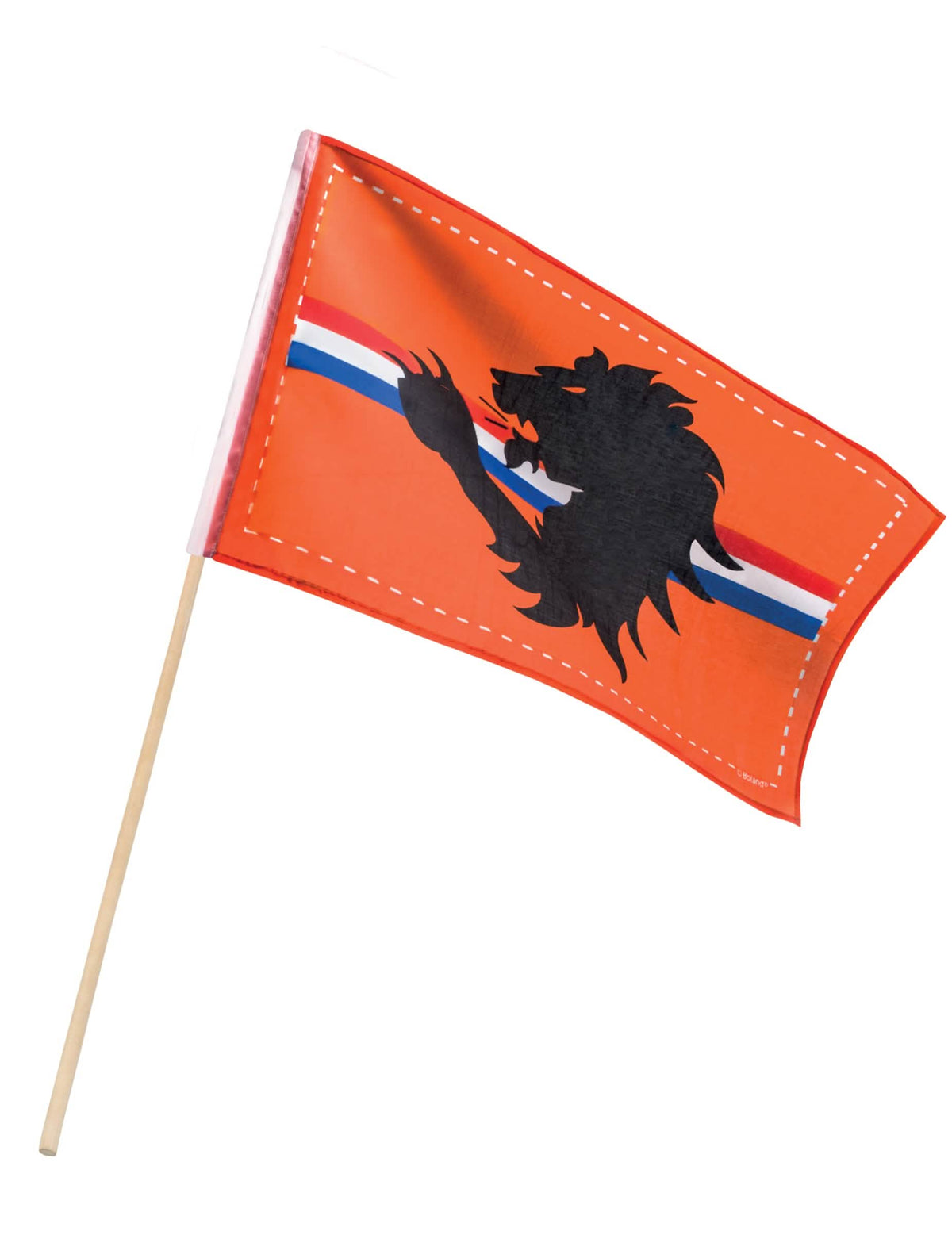 Bandeira adepto Países Baixos para adepto cor de laranja com leão preto