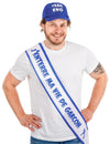 Echarpe J'enterre ma vie de garçon pour homme bleue et blanche