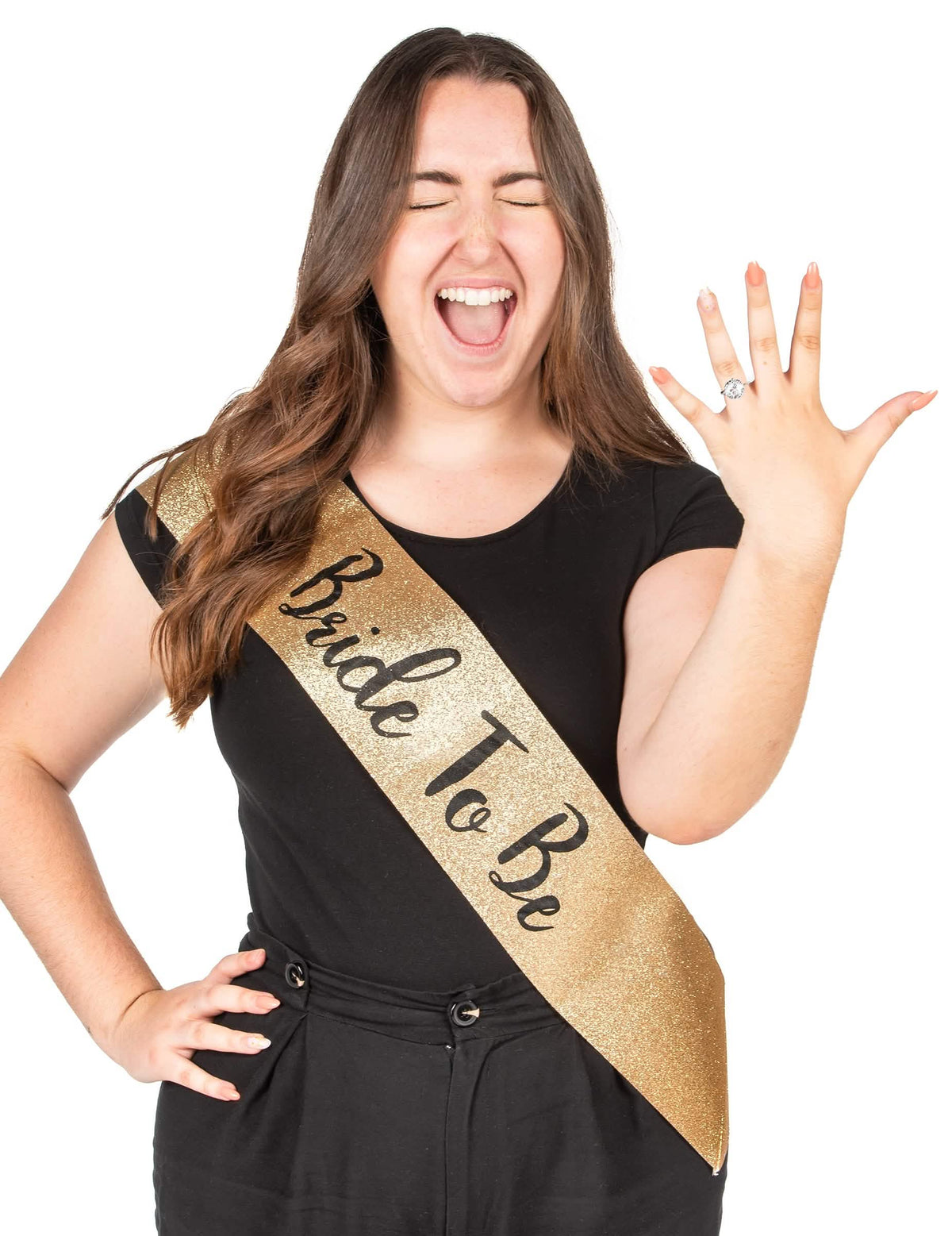 Faixa Bride to Be EVJF para adulto dourada