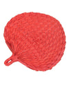 Eventail en paille pour adulte rouge