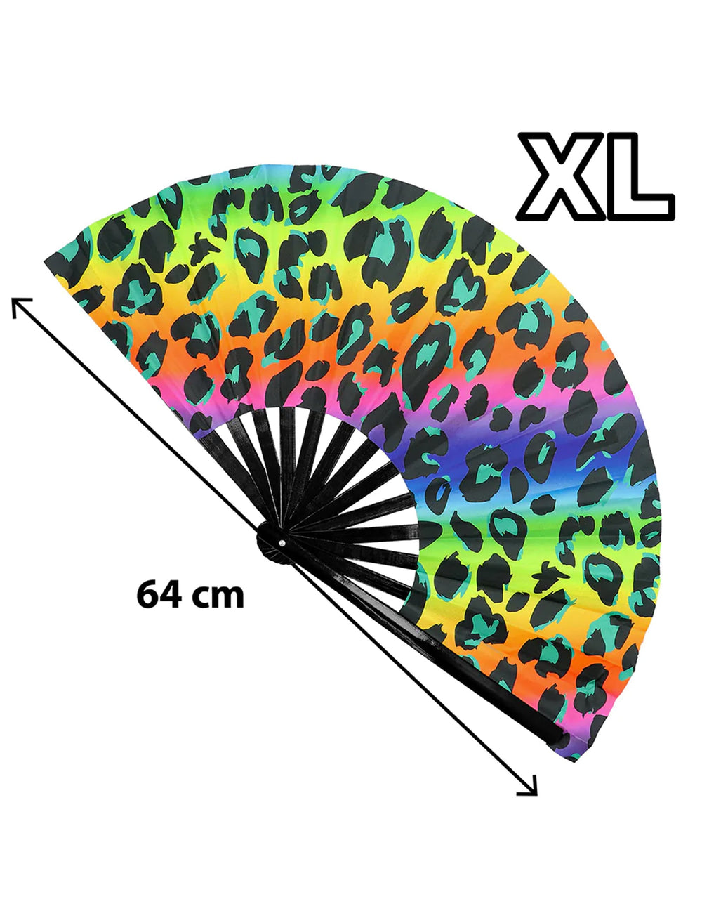 Dimensions de l'eventail géant léopard arc en ciel