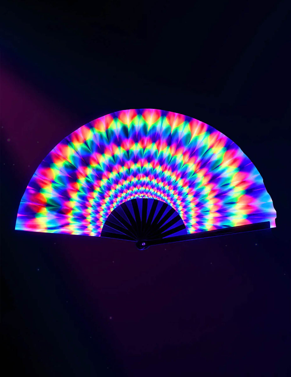 Effet fluorescent sous lumière noire de l'éventail géant psychédélique