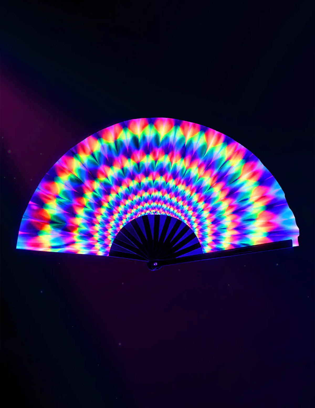 Effet fluorescent sous lumière noire de l'éventail géant psychédélique