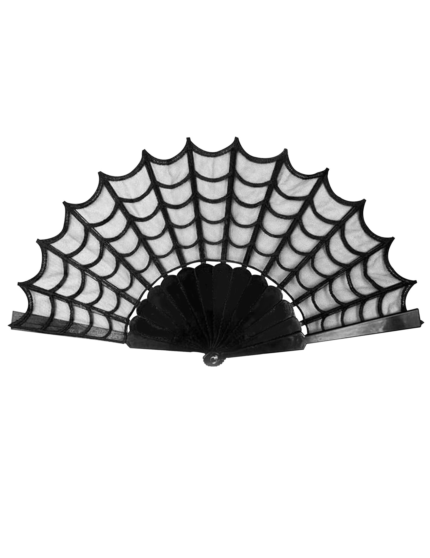 Leque gótico com teia de aranha