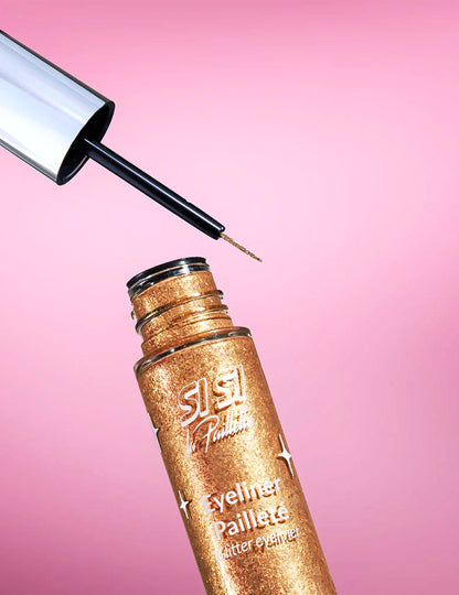 Eyeliner com glitter ouro metálico Si si la paillette™