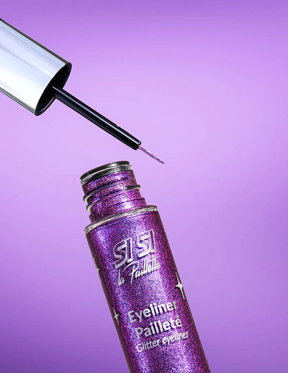 Eyeliner com glitter violeta Si si la paillette™