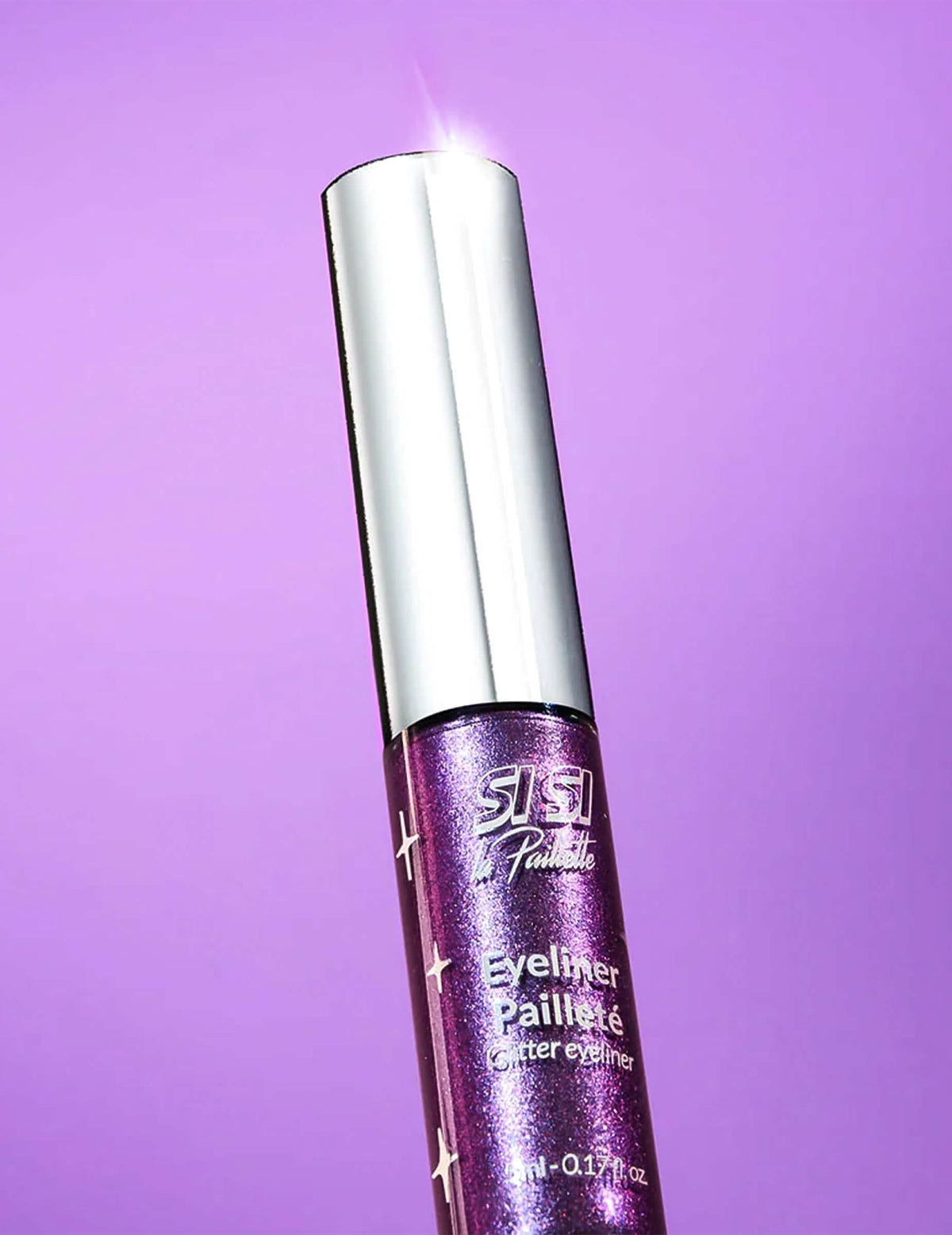 Eyeliner com glitter violeta Si si la paillette™