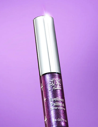 Eyeliner com glitter violeta Si si la paillette™