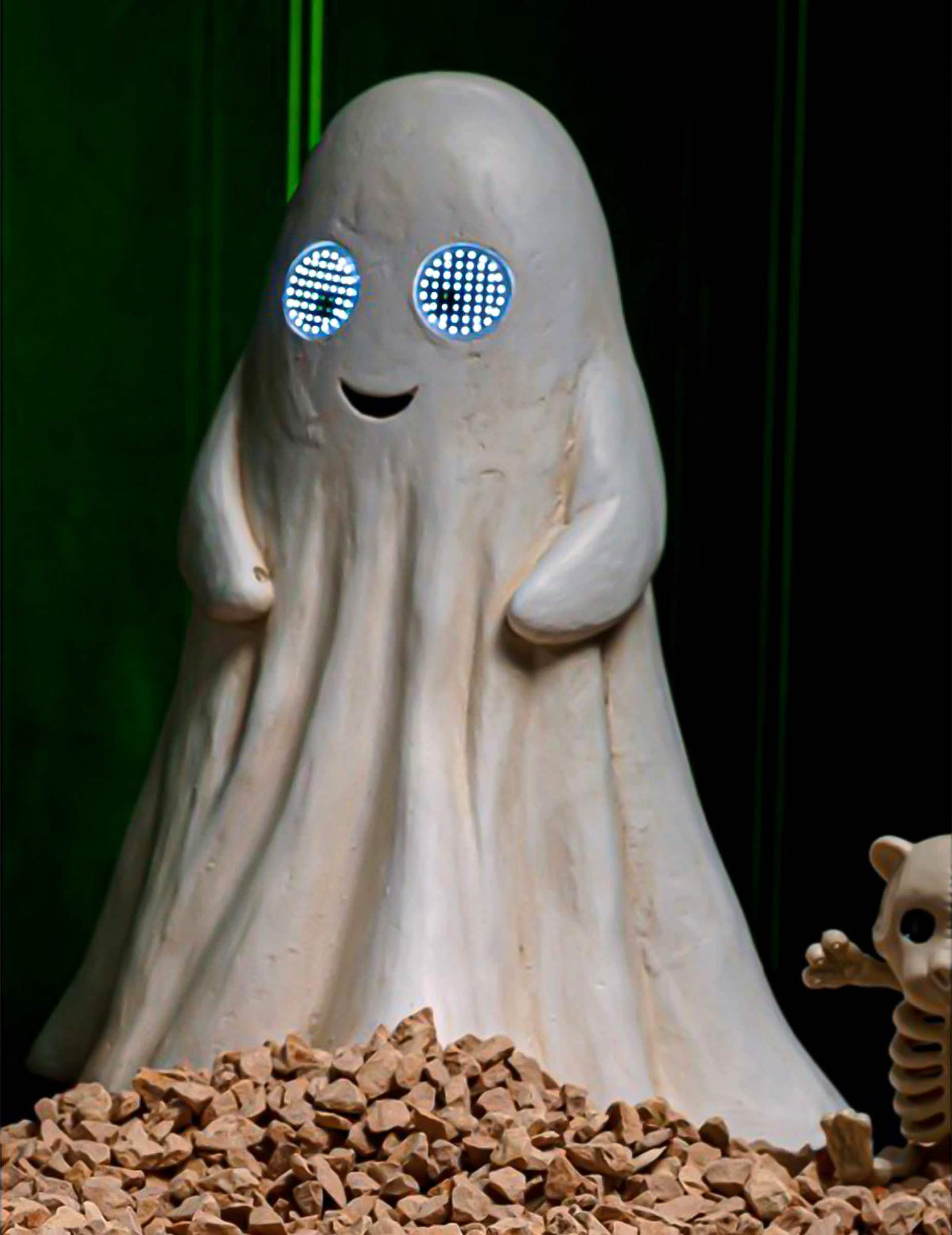 Fantasma decorativo Summerween em magnésia com olhos LED animados 34,5 x 24 x 42 cm