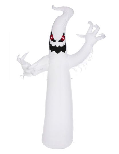 Fantôme effrayant gonflable blanc avec yeux leds rouges