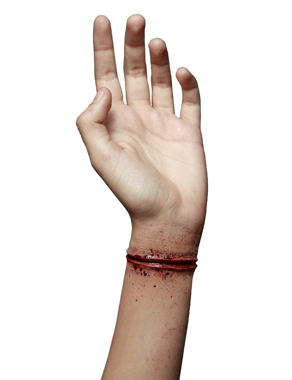 Fausse blessure poignet tranché pour adulte Halloween ensanglantée réaliste