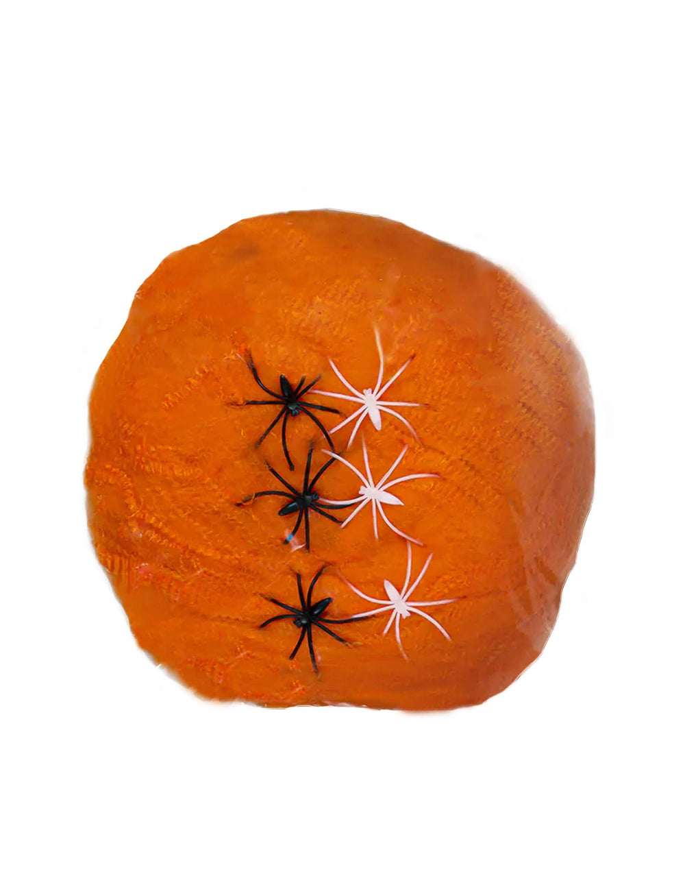 Falsa teia de aranha halloween para decoração cor de laranja com aranha pretas e brancas