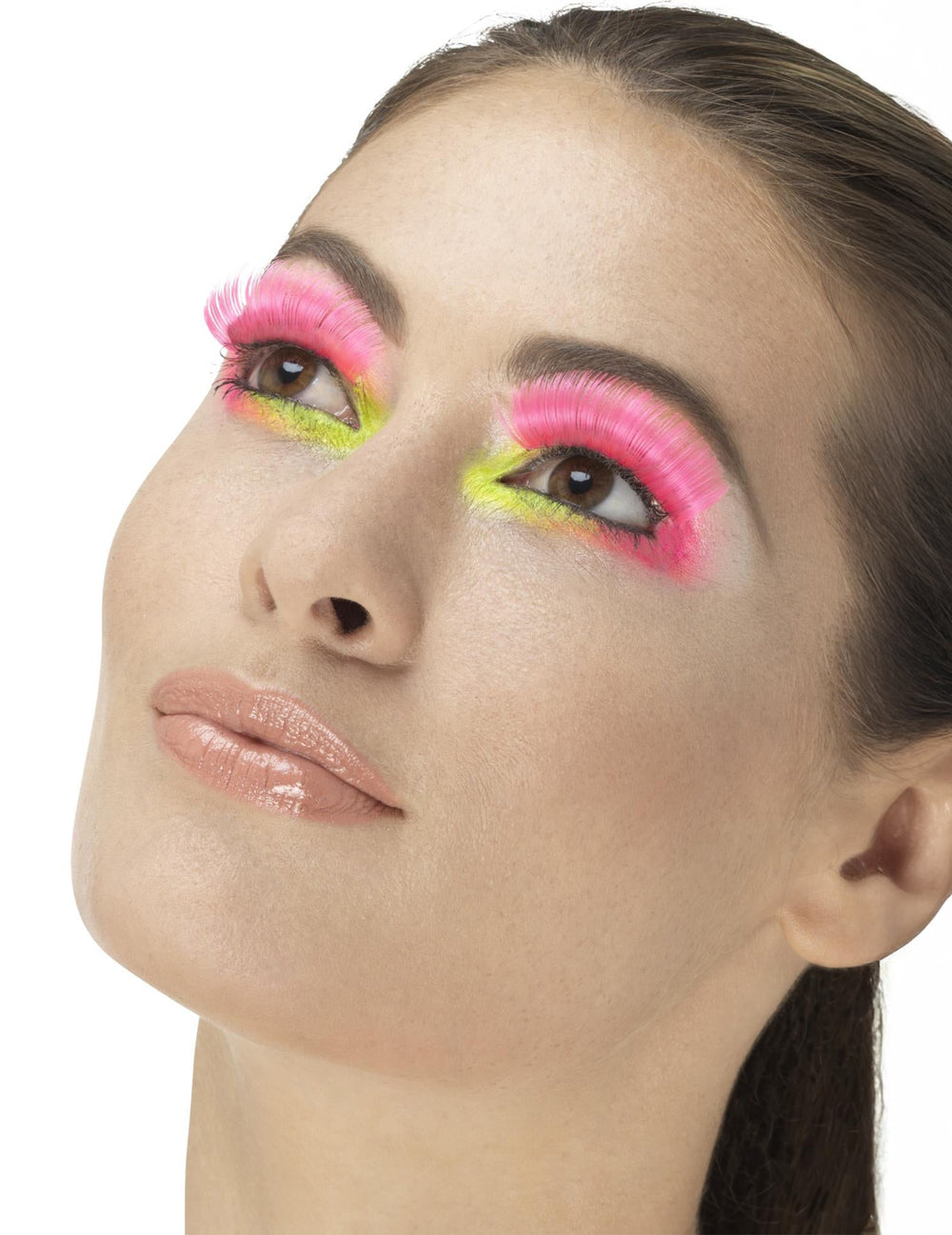 Gros plan des faux cils longs pour adulte roses