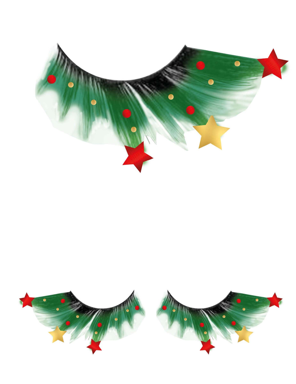 Détail de la paire de faux-cils de Noël pour femme