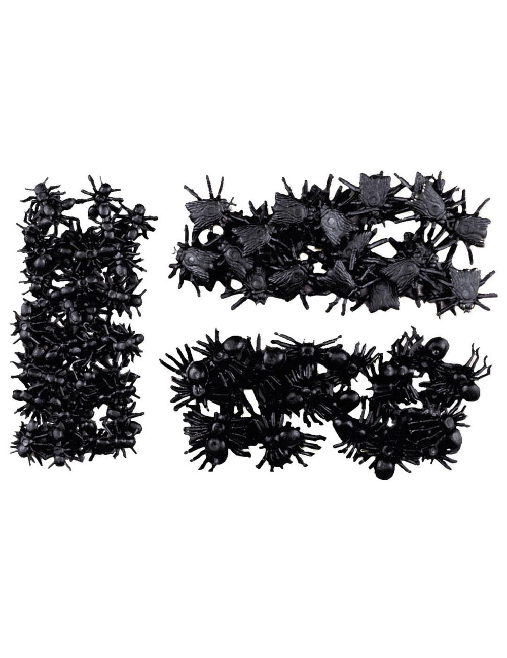 Faux insectes araignées mouches et fourmis Halloween pour décoration noirs en plastique