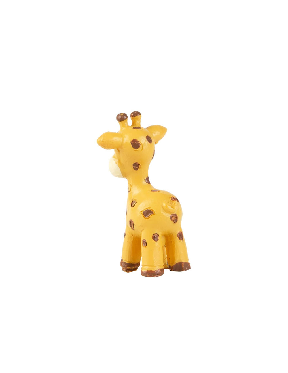 Vista de trás da figura de resina de girafa tema safari