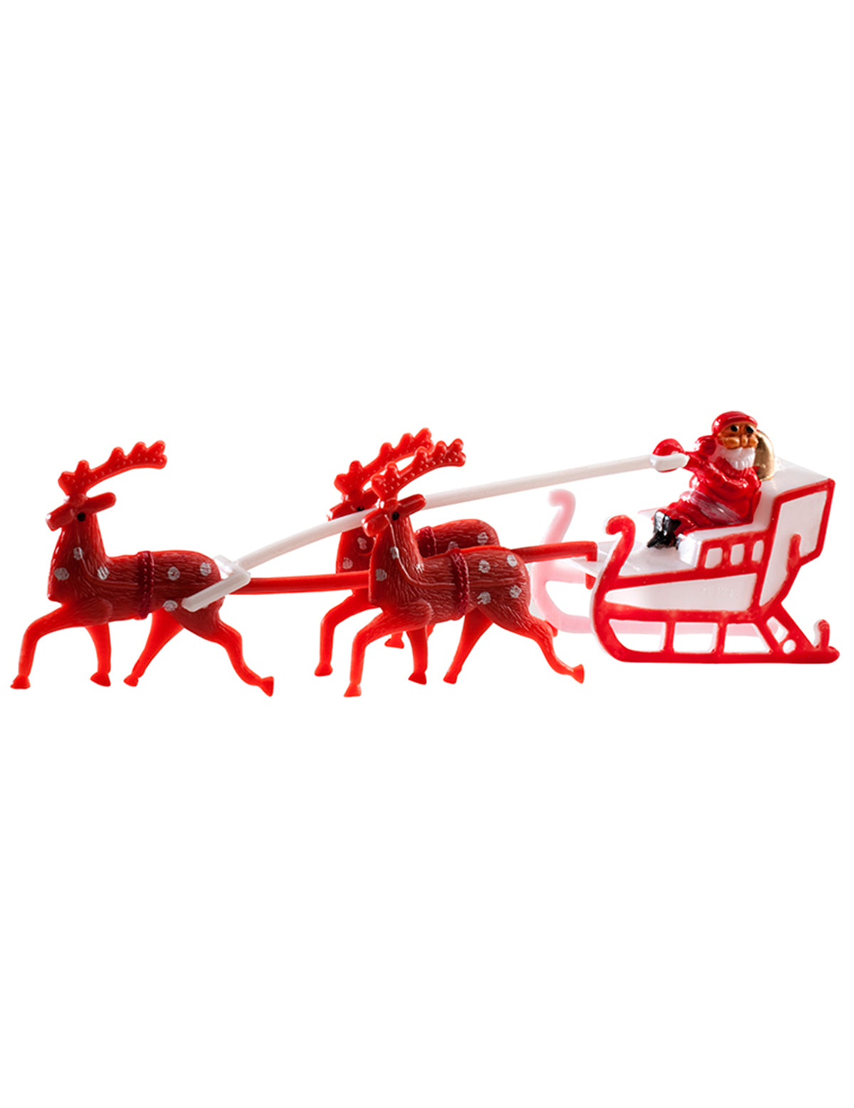 Décoration de gâteau Père Noël avec traîneau rouge et blanc