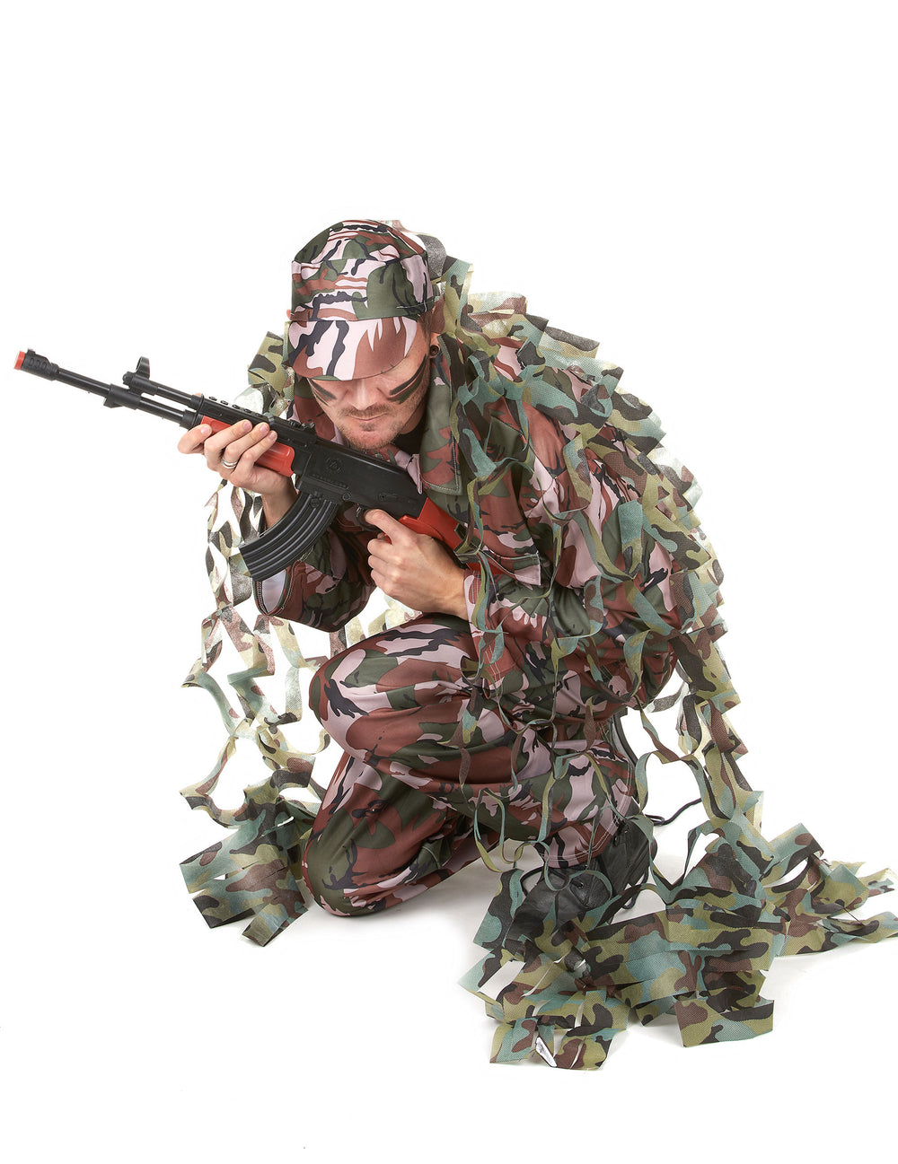 Mise en situation du filet de camouflage pour décoration de fête