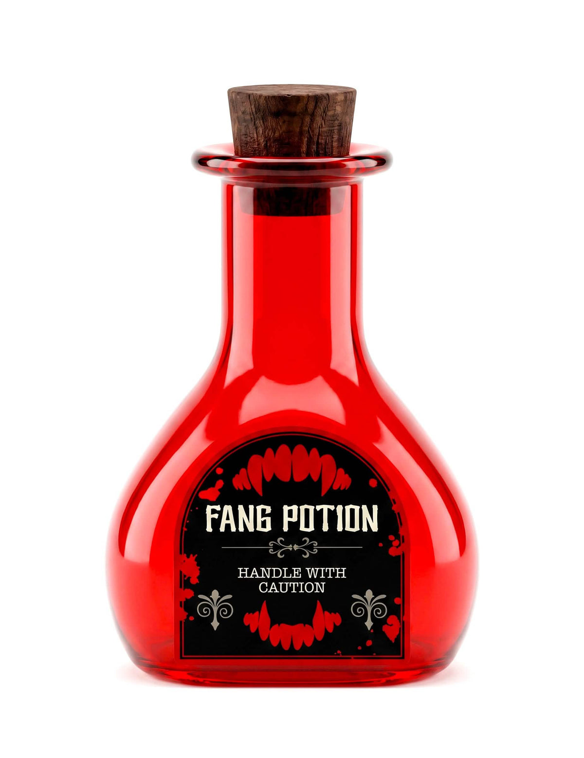 Frasco de vidro vermelho poção de vampiro 10,8 cm
