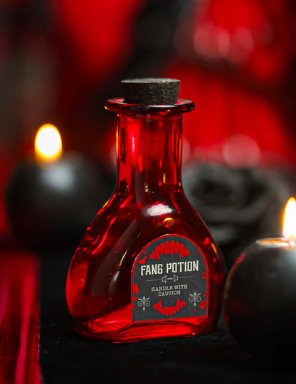 Frasco de vidro vermelho poção de vampiro 10,8 cm