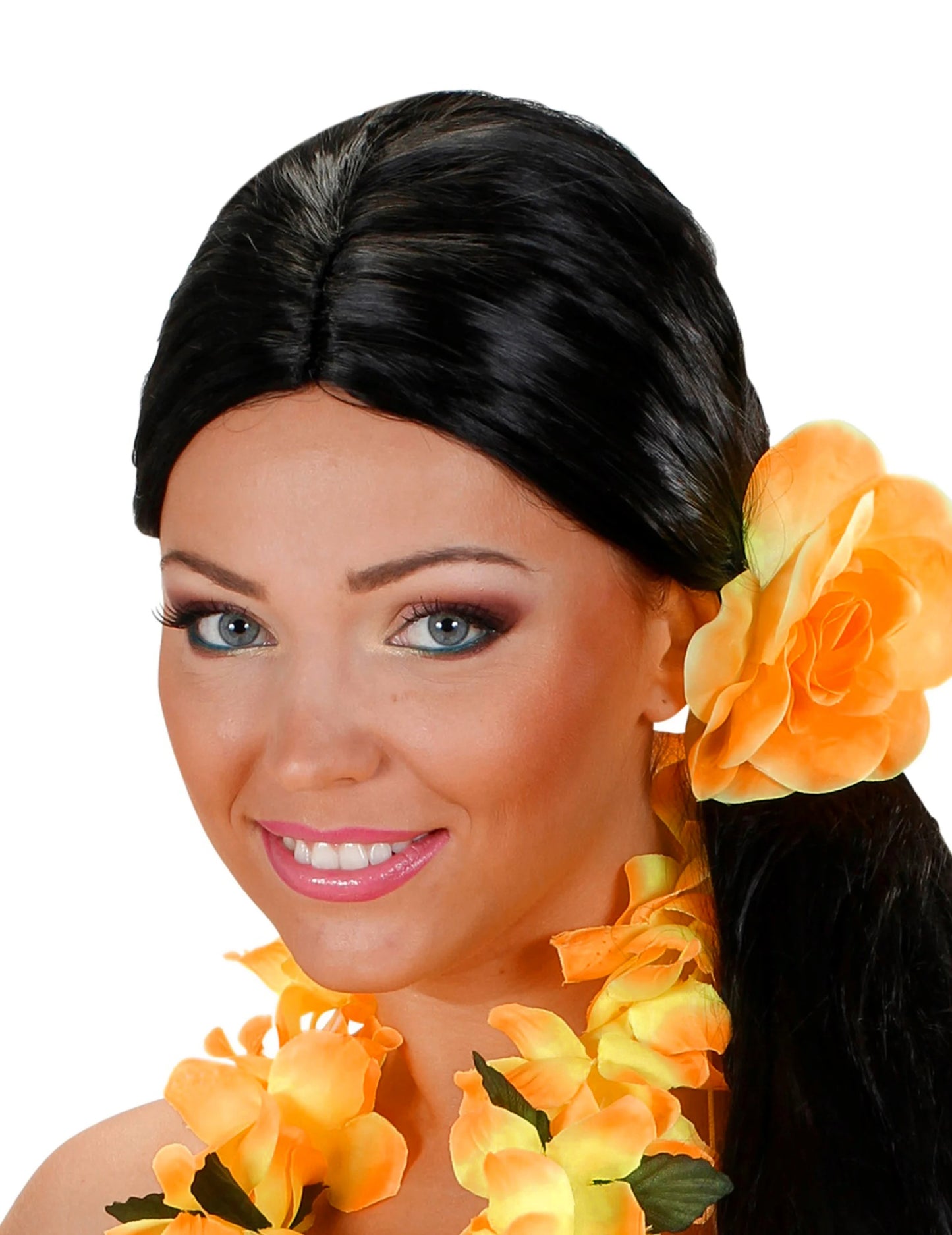 Flor amarela com elástico para o cabelo
