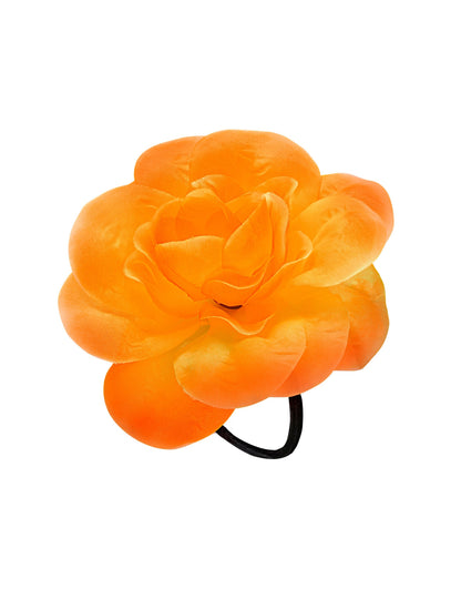 Flor amarela com elástico para o cabelo