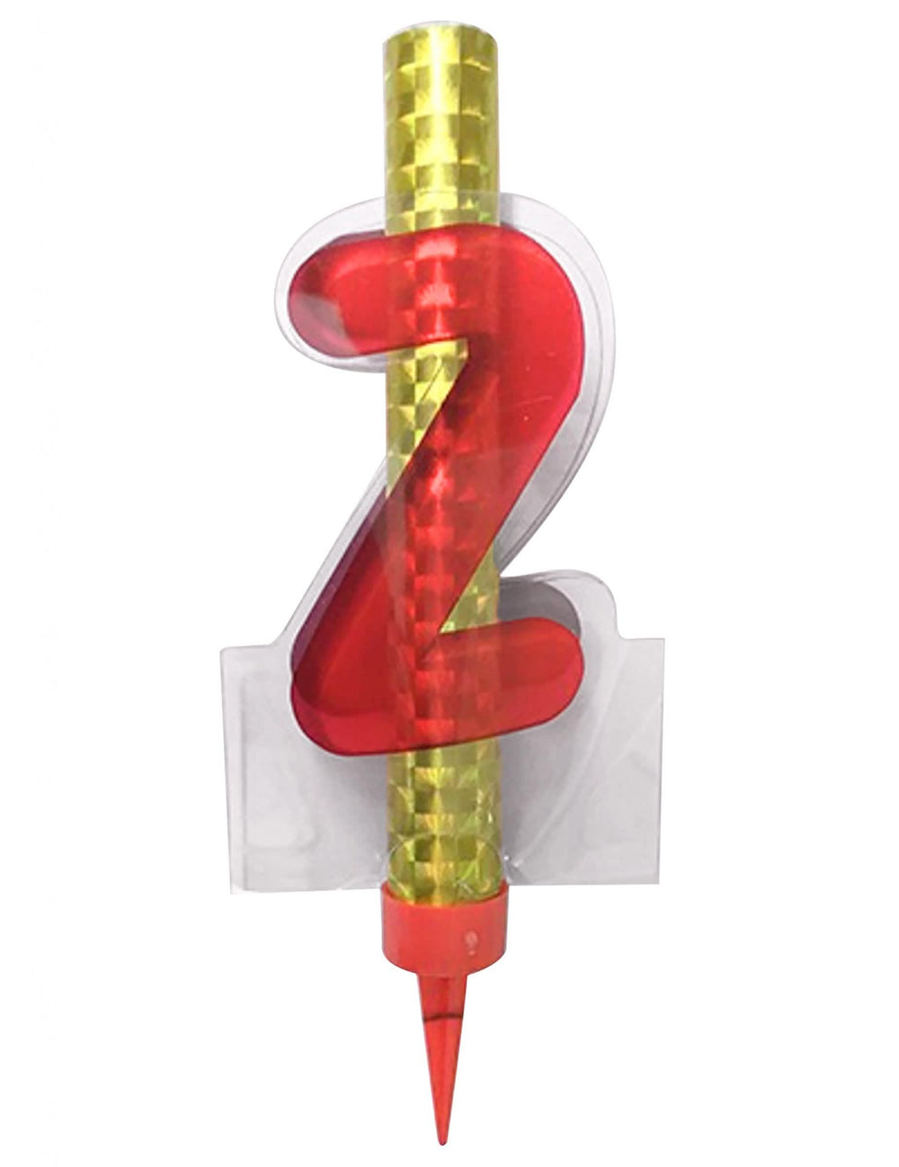 Fonte luminosa número 2 para bolo de aniversário vermelho