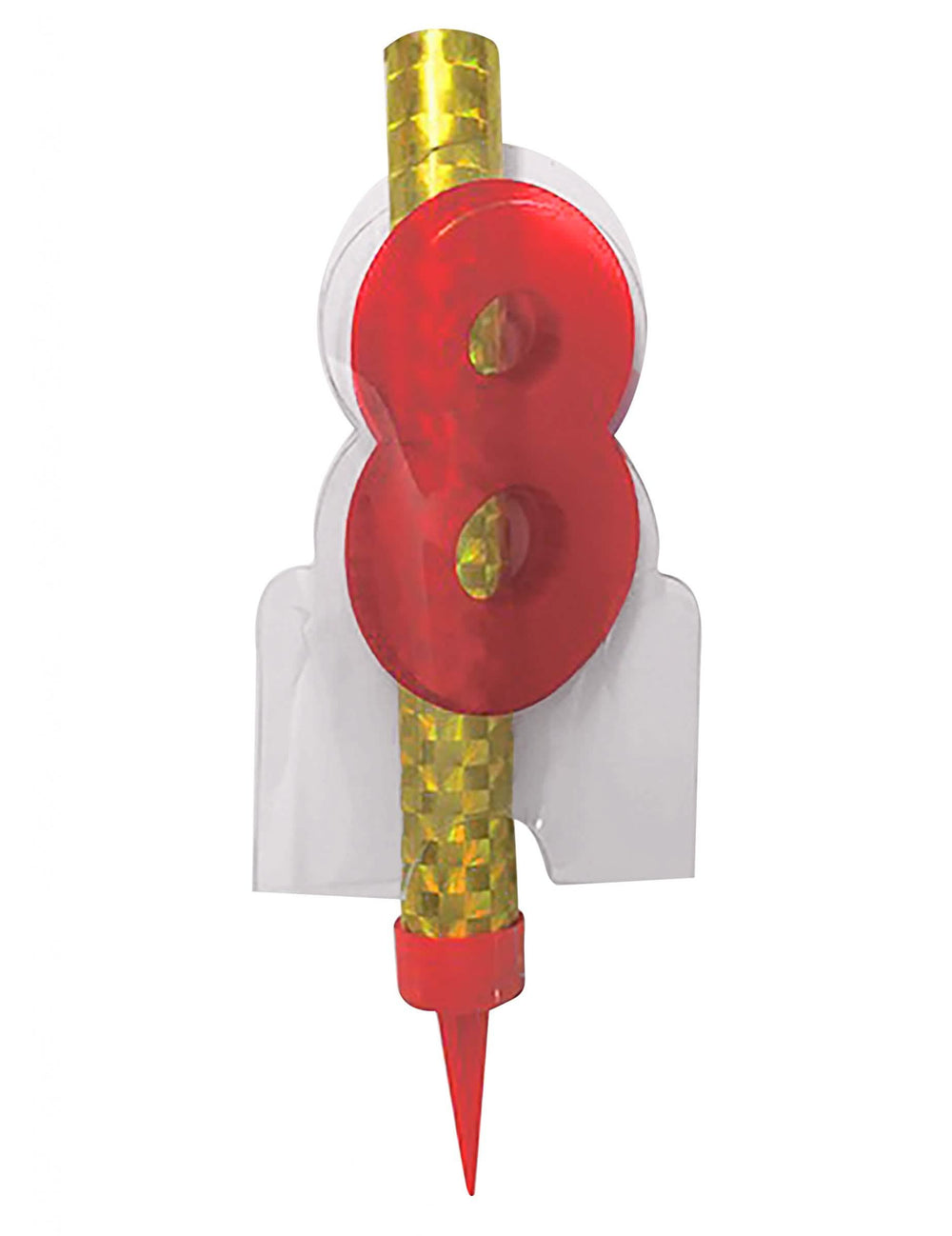Fonte luminosa número 8 para bolo de aniversário vermelho