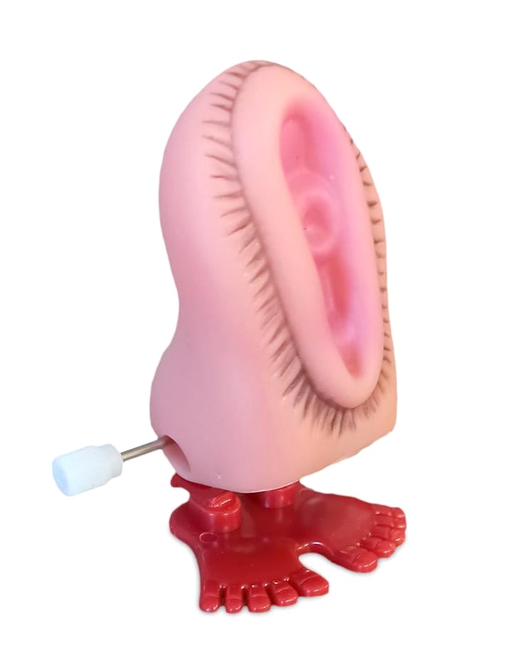 Foufoune sauteuse humoristique pour adulte rose chair et rouge à remontoir