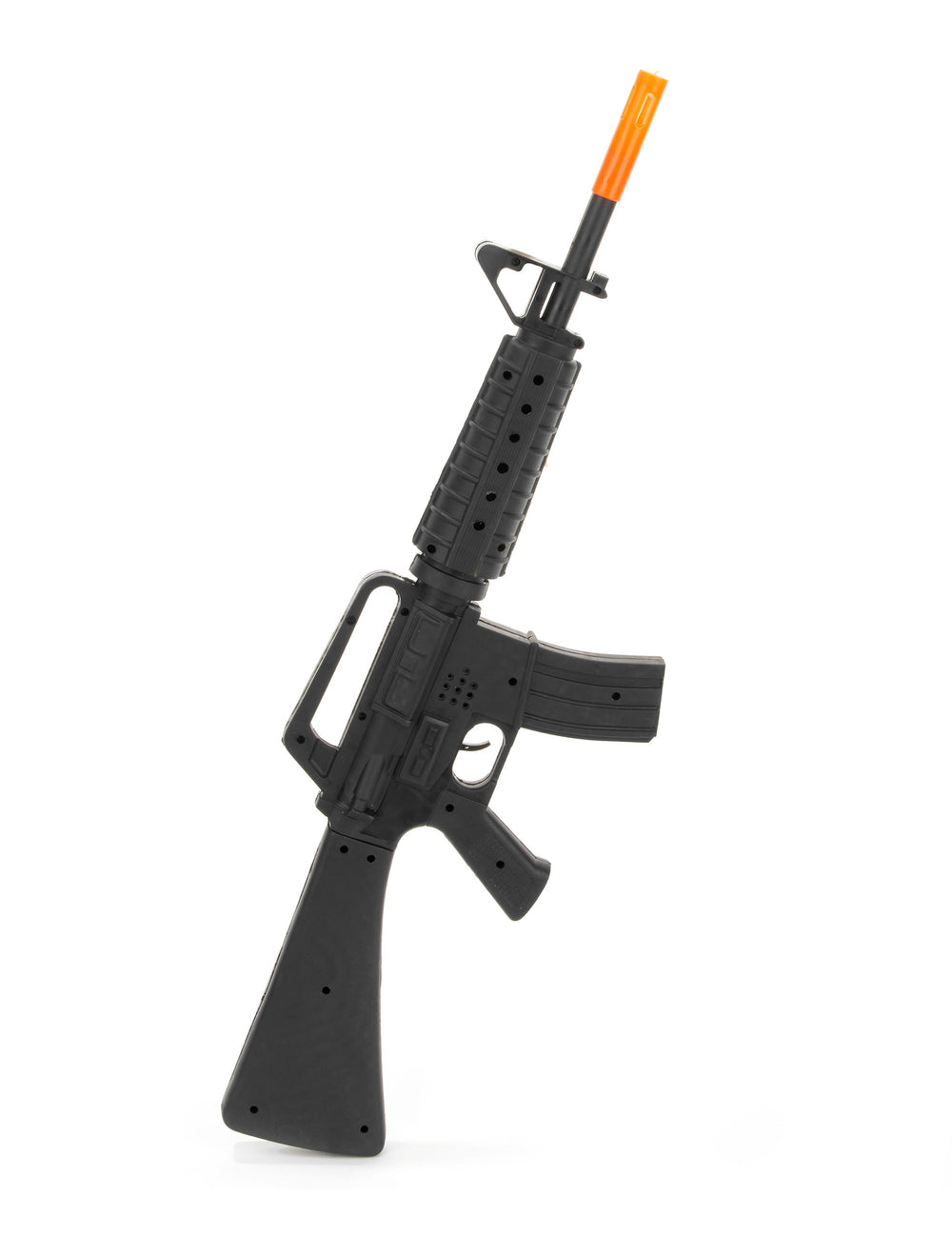 Fusil d'assaut sonore M16 pour soldat noir en plastique avec embout orange