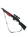Fusil tireur d'élite pour enfant et adulte noir et rouge avec lunette de visée