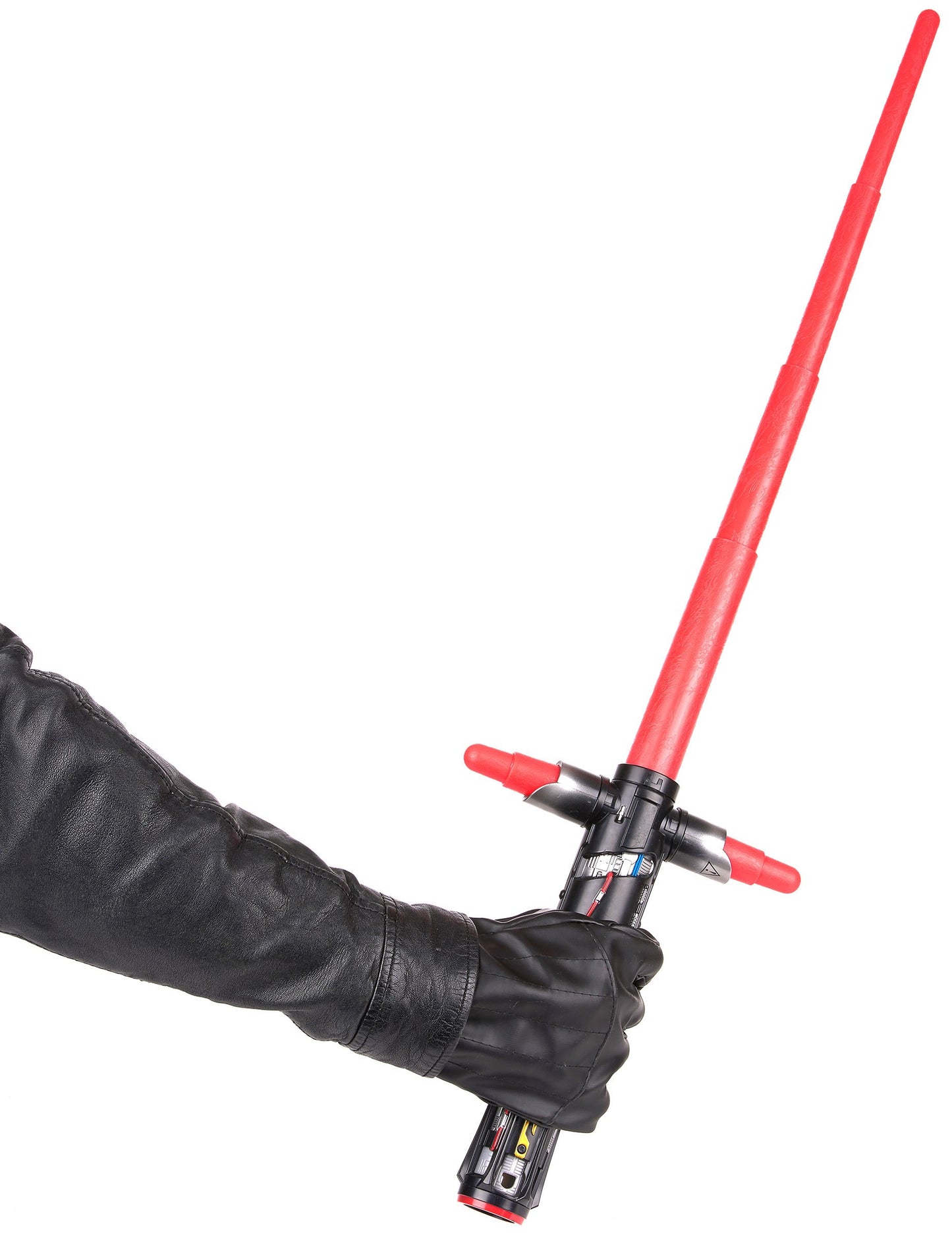 Main gantée tenant un sabre laser des gants Kylo Ren Star Wars VII