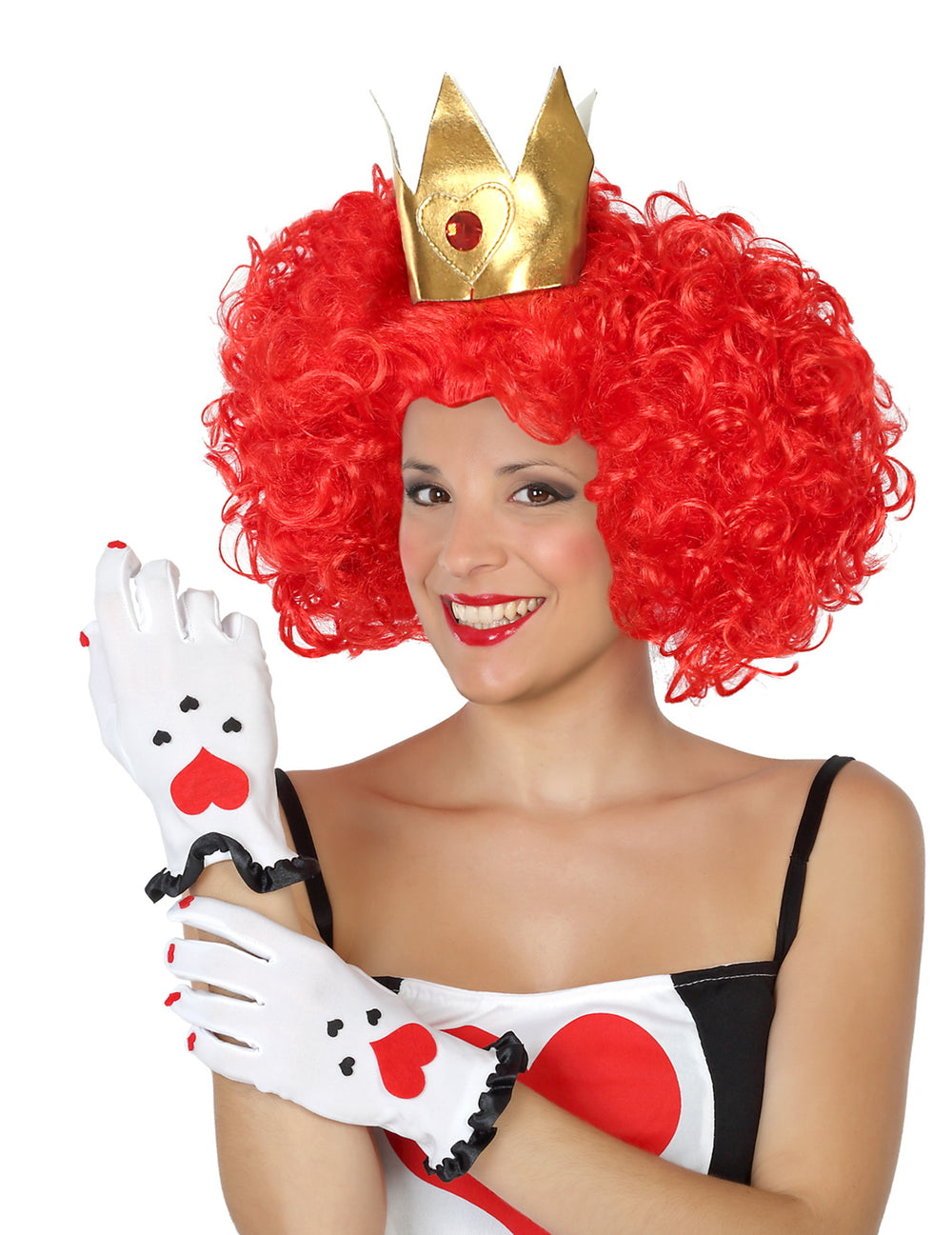 Gants carte coeur pour adulte blanc et rouge