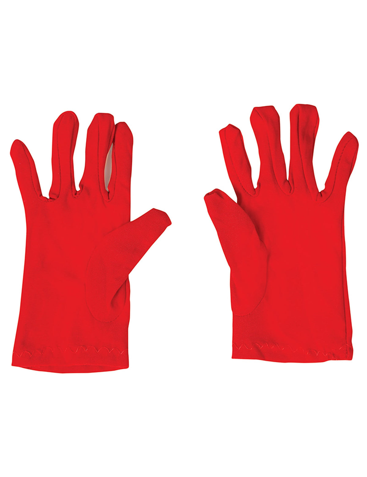 Vue à plat des gants courts rouges