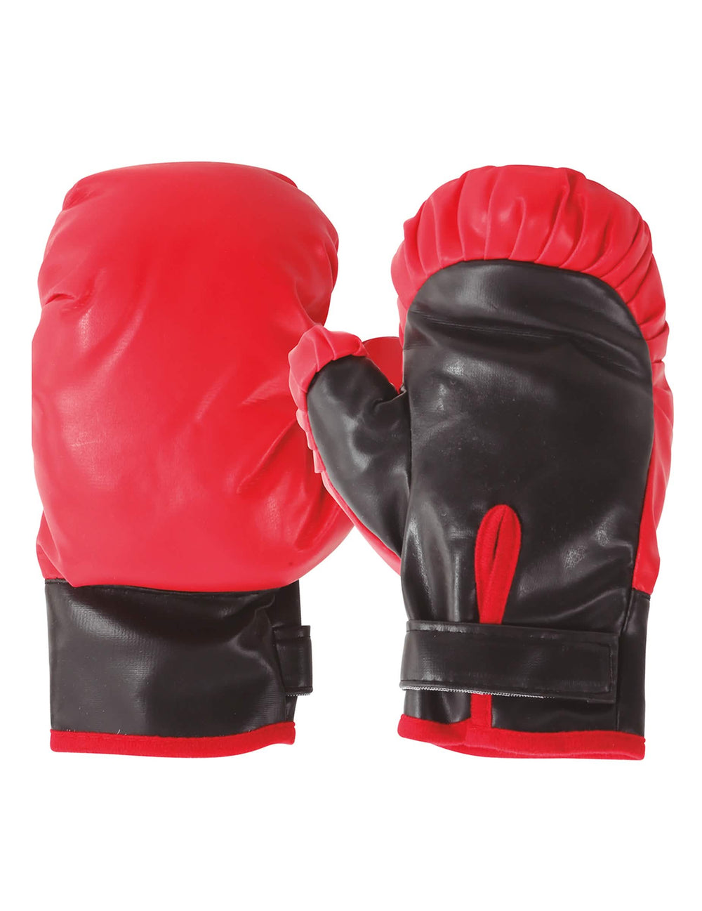 Vista frontal e do interior das luvas de boxe para criança