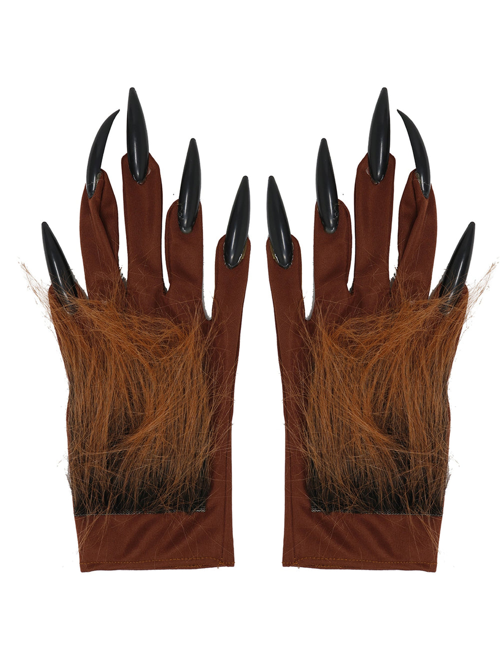 Vue de face des gants de loup-garou à griffes