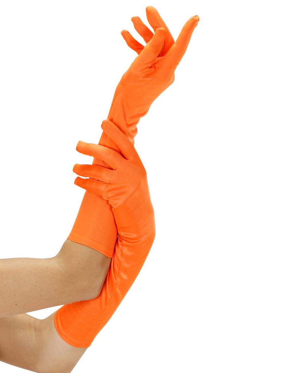 Gants longs pour adulte orange fluo