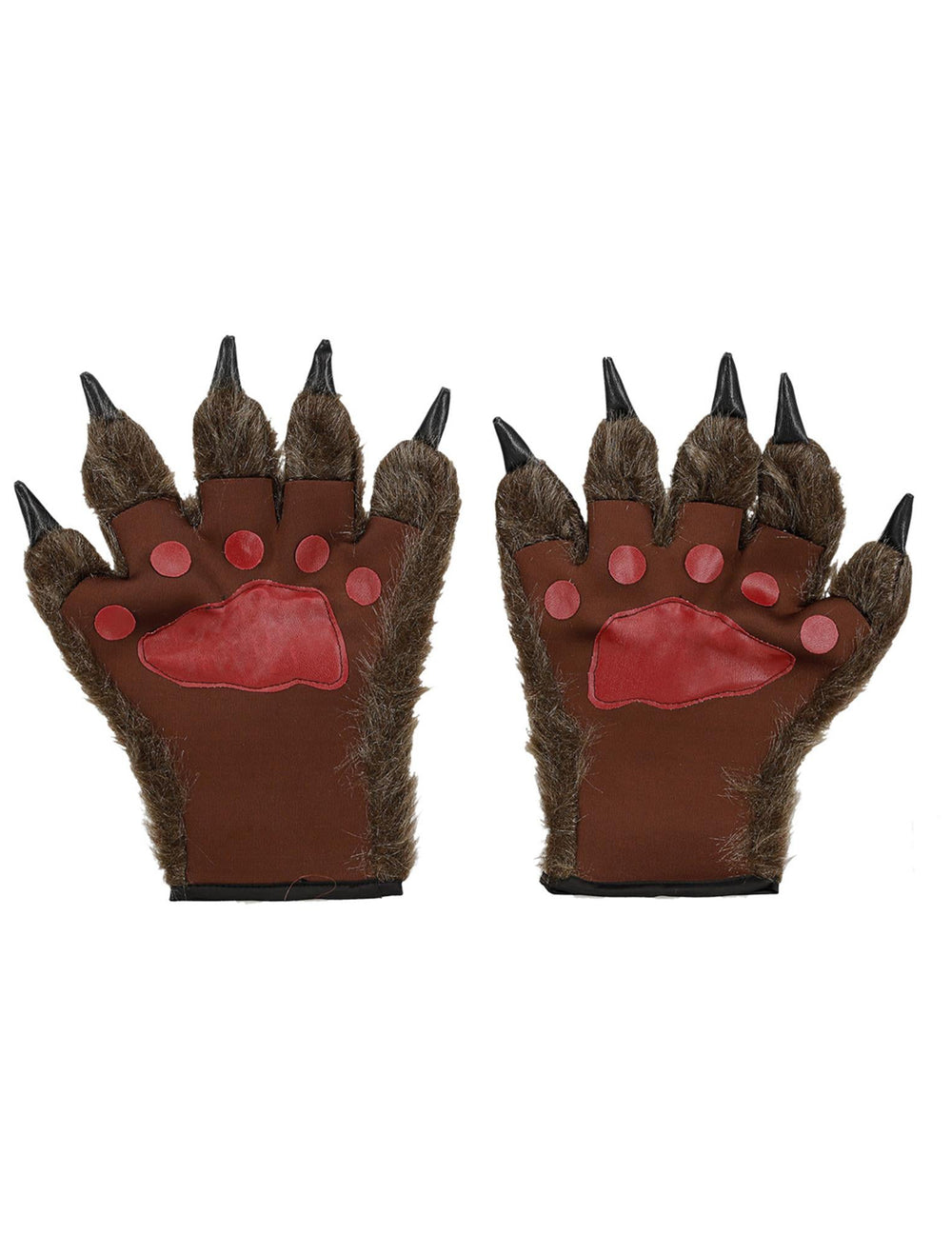 Vue de la paume avec coussinets rouges des gants mains de monstre Halloween