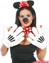 Gants mains géantes de souris pour adulte blanches à détails noirs