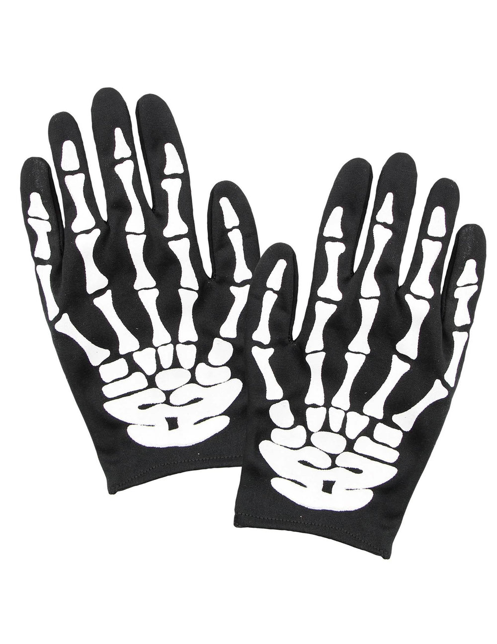 luvas esqueleto para adulto pretas e brancas